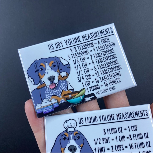 Blue tick Coonhound Dog Measuring Chart Magnet Set Cooking Baking Guide - Picture 5 of 5